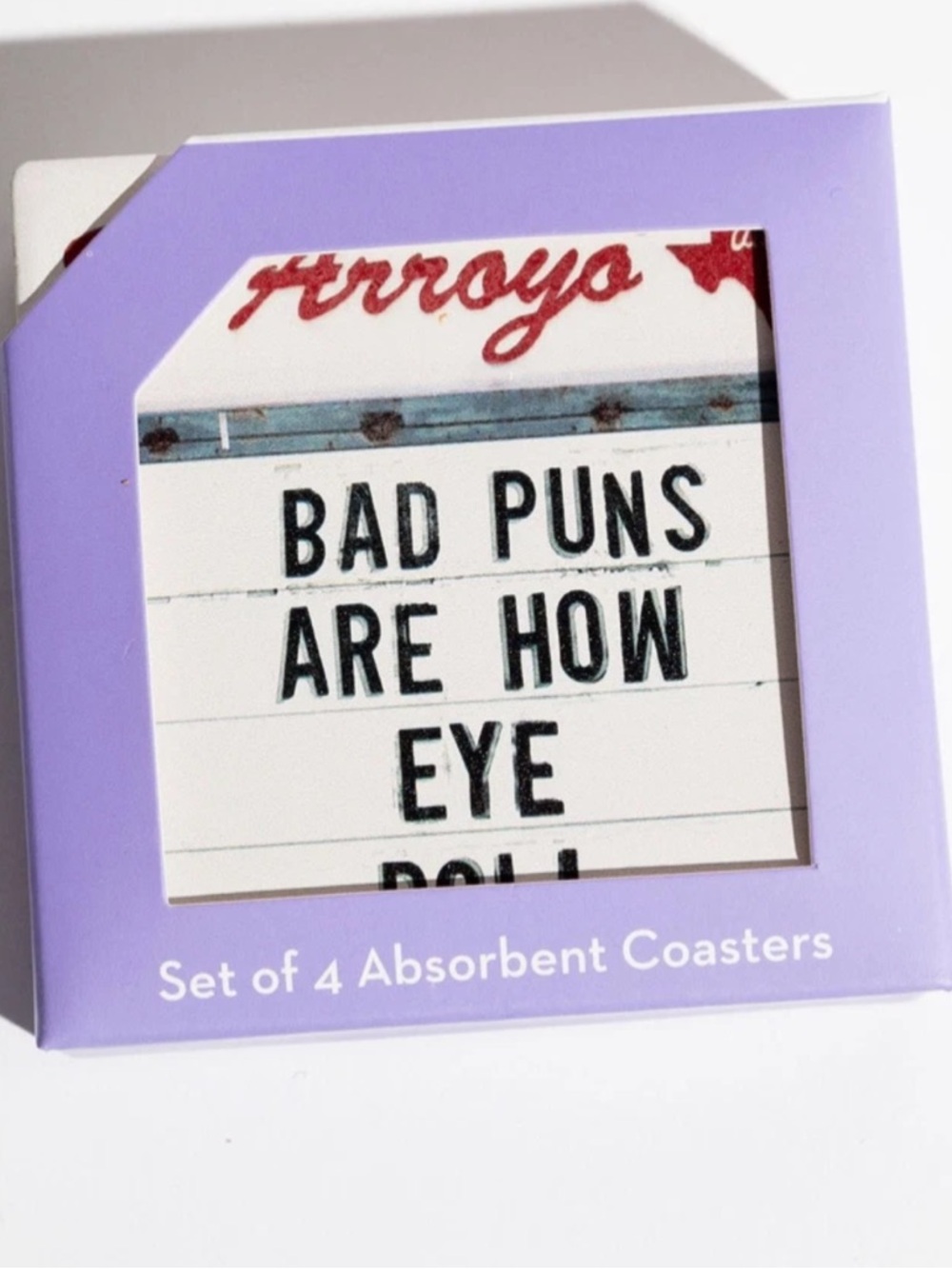 El Arroyo set a 4 absorbent coasters/Dad jokes - New